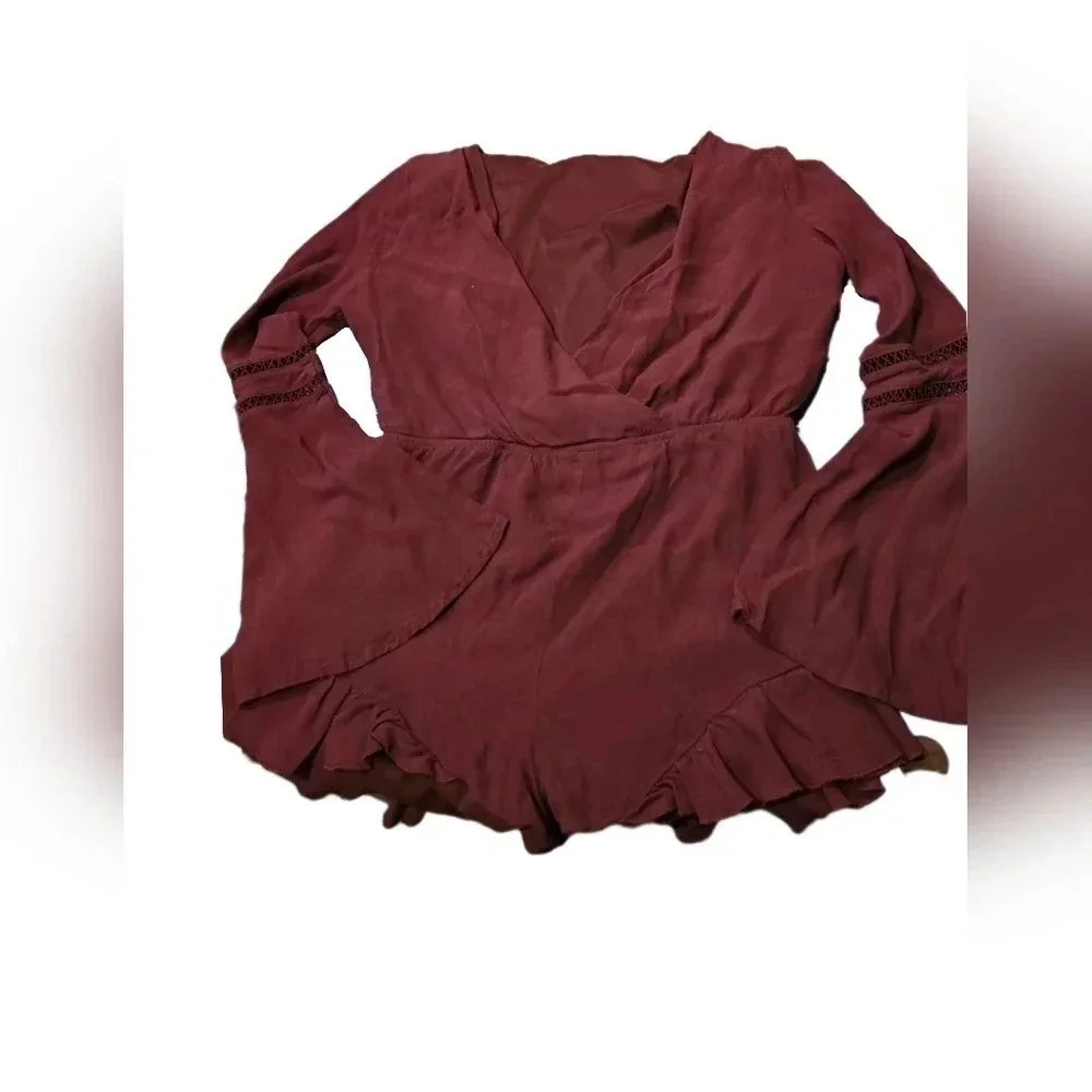 Tobi, Size L, Red Wine Romper